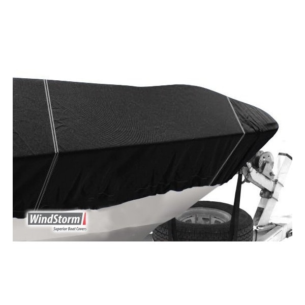 Eevelle Windstorm Boat Cover V HULL RUNABOUT Ski Tower Inboard 20' 6in. L 102in. W Black WSVSKT20102-BLK - main